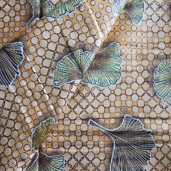 YELLOW GINKGO Afrikanischer Osikani Stoff